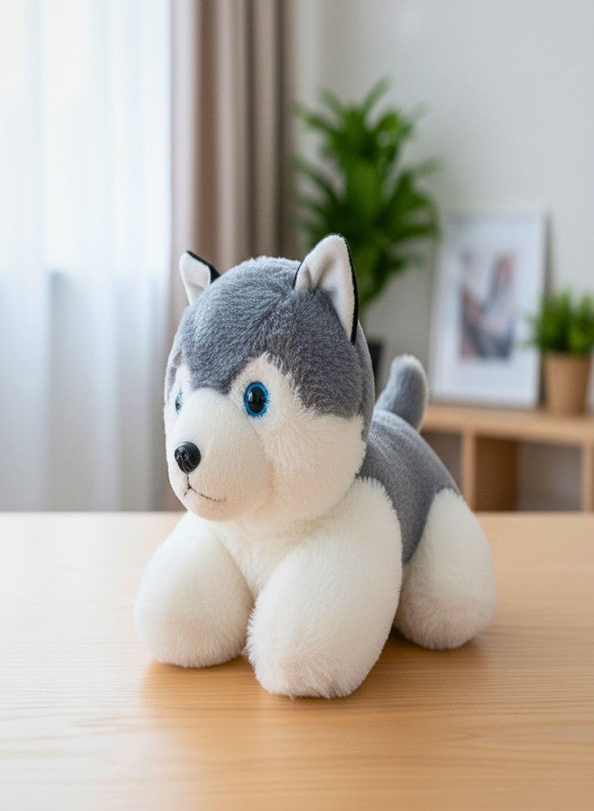 تيكلز كلب هاسكي موسيقي يصدر صوت نباح، لعبة حيوانية محشوة ناعمة للأطفال من الأولاد والبنات، هدية عيد ميلاد (اللون: أبيض ورمادي، الحجم: 28 سم) - Image 3